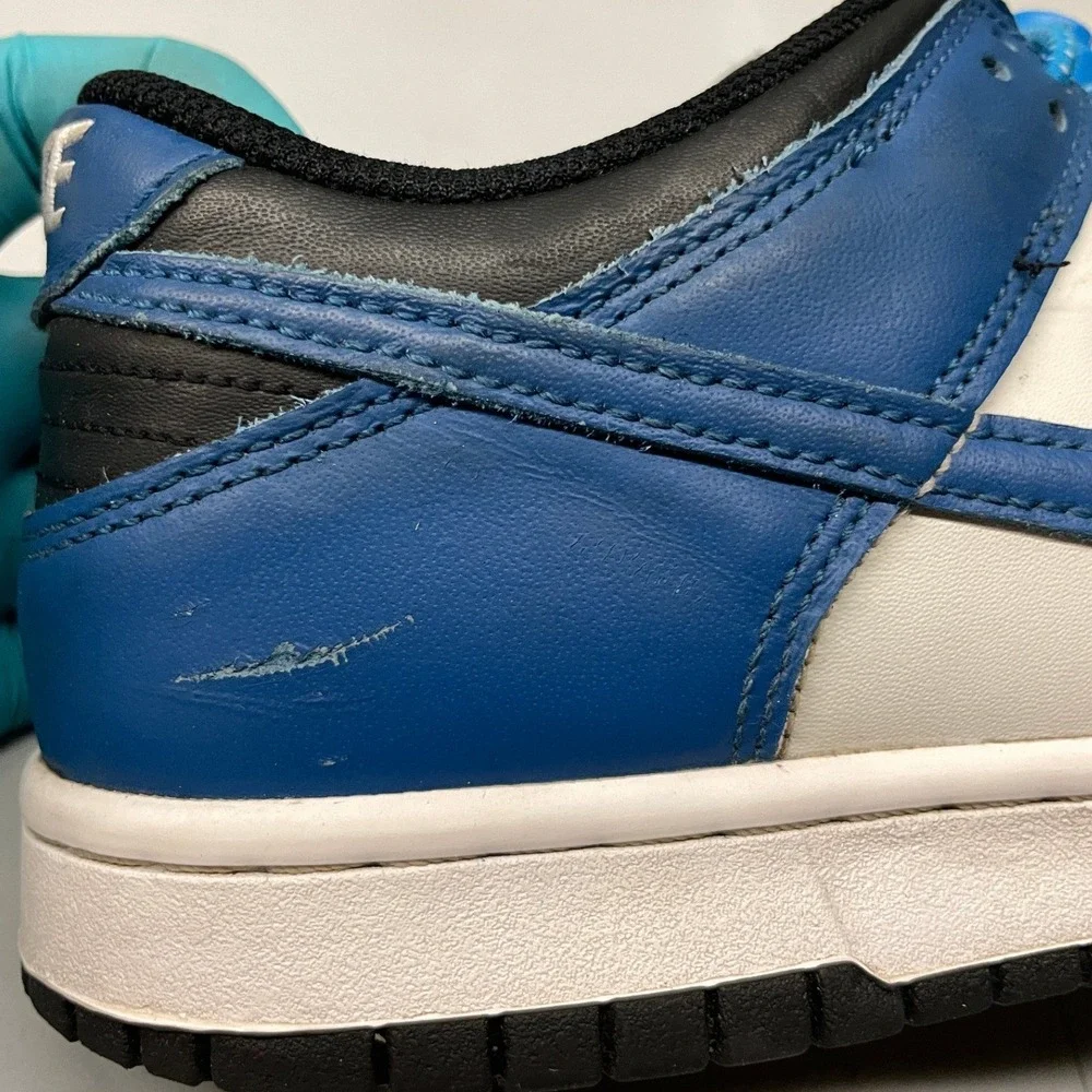 Nike Dunk Low Retro Big Kids' Shoes 6.5Y White Black Blue DH9765-104 Sneakers